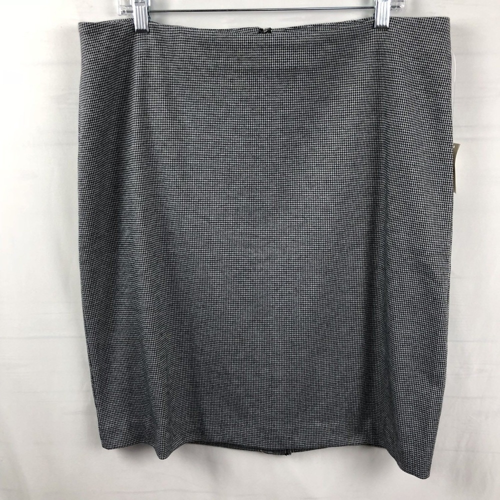 Talbots Straight Skirt Size 16 Black Houndstooth - Picture 1 of 4